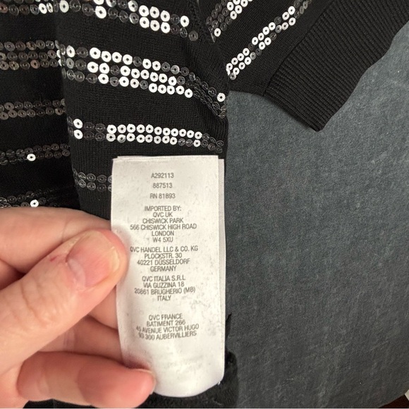 Isaac Mizrahi Black Cardigan with Silver Sequins - Picture 7 of 9